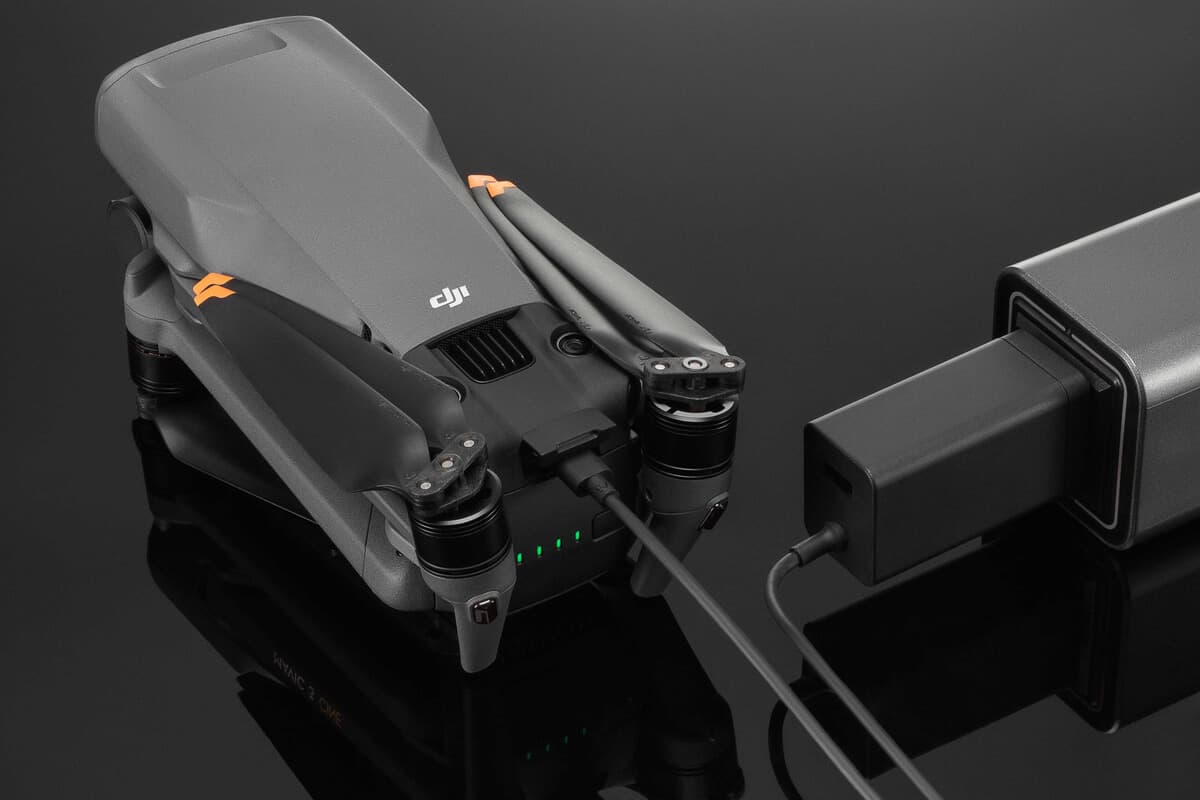 DJI 65W portable wall charger with fixed USB-C cable