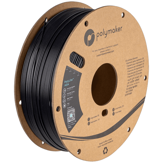 Polymaker ASA black filament spool