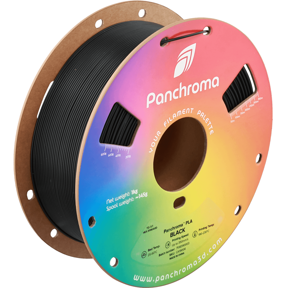 Panchroma Basic PLA black filament spool